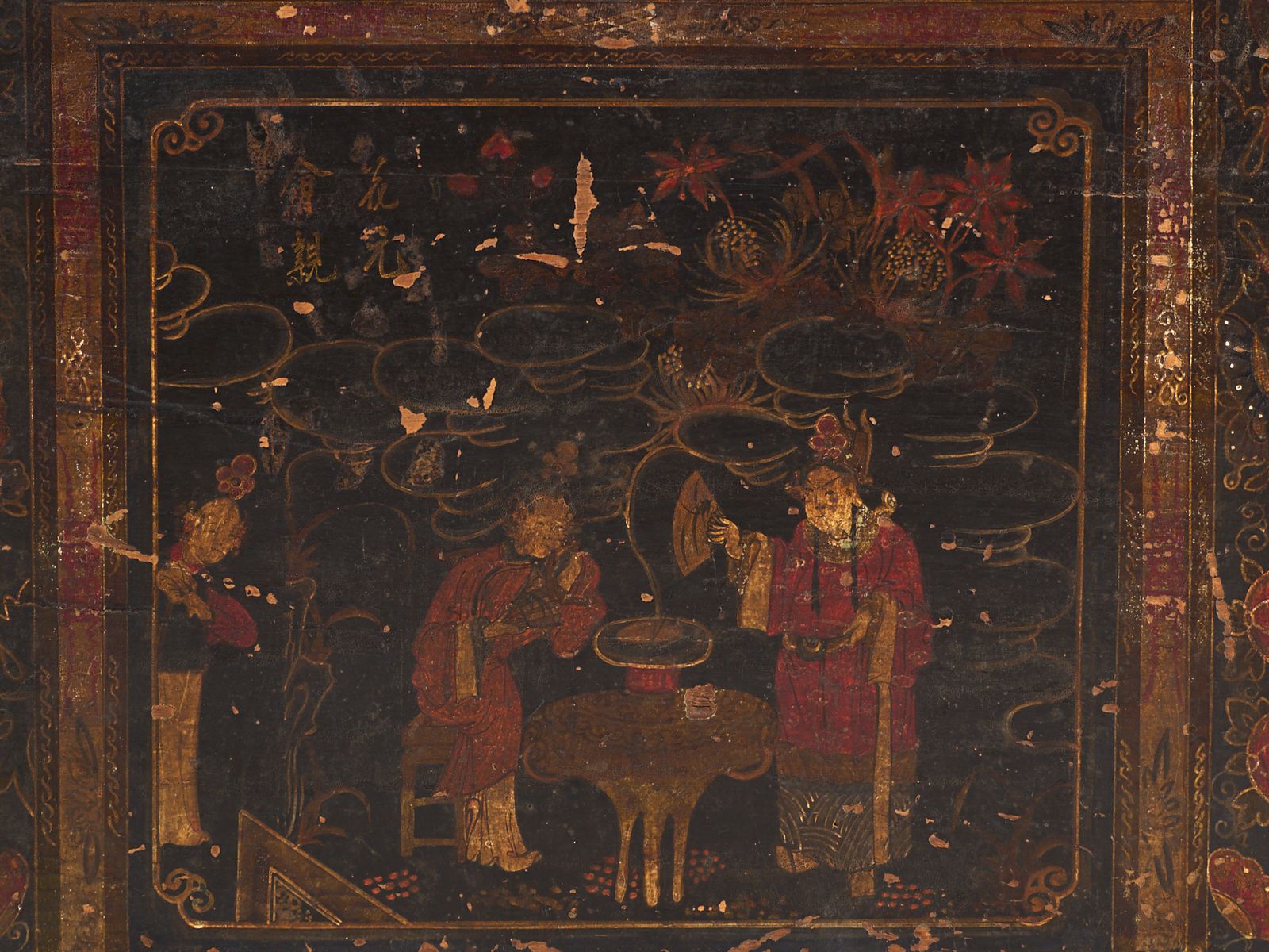 photo furniture Antique Painted Trunk In Pine Wood – China, Circa 1900