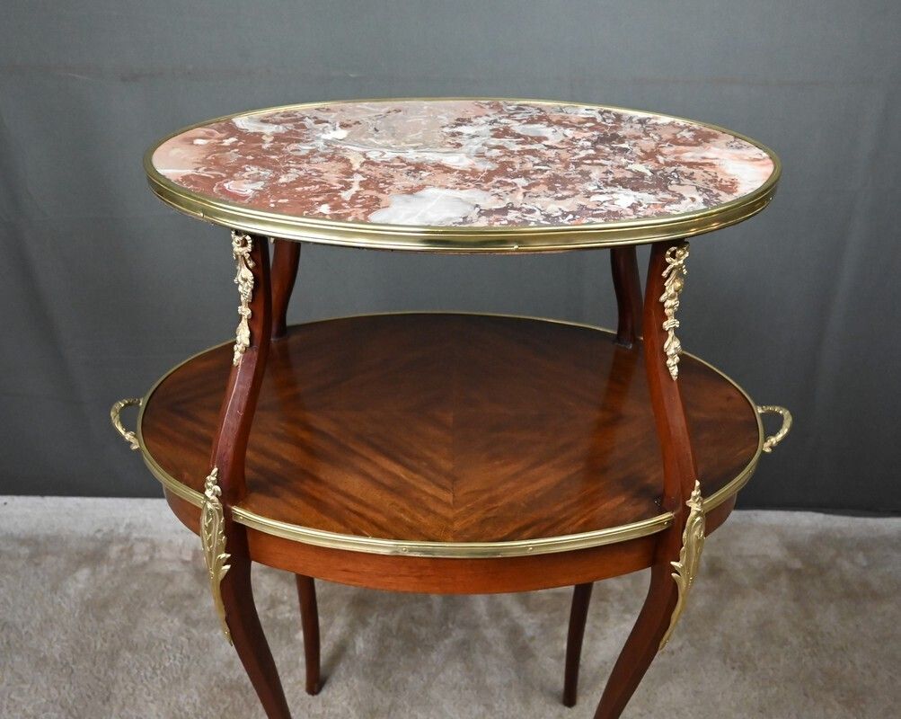 Mahogany Veneer Tea Table, Louis XV Style – Early 20th Century photo buy