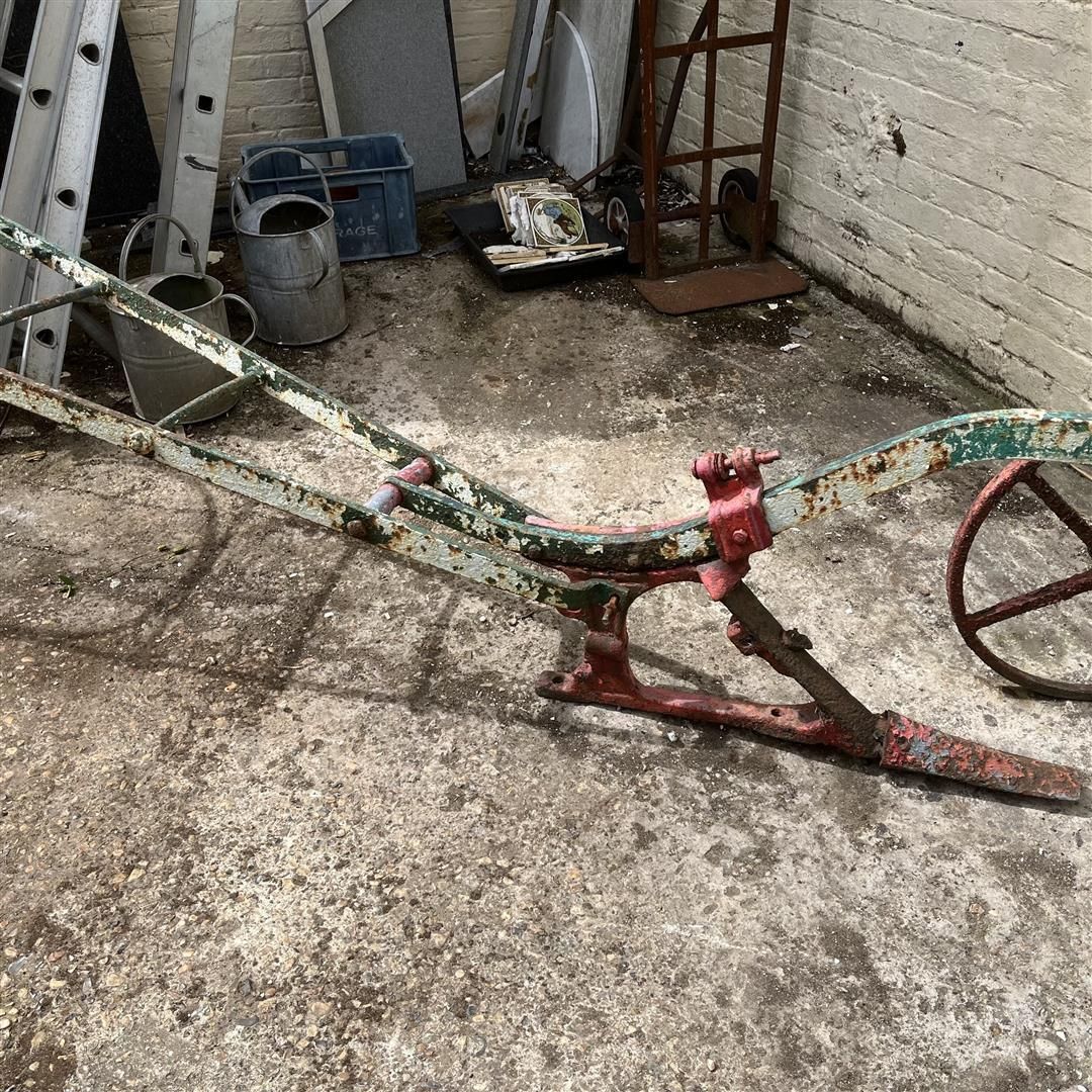 Antique Cast Iron Plough Mephisto By Eh Roberts photo Garden Decor
