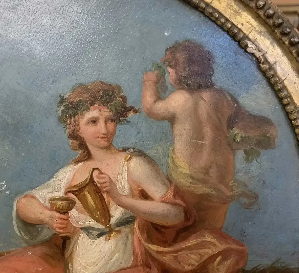 C.1800 Neoclassical Allegorical Oil Painting On Panel | Manner Of Angelica Kauffmann | Temperance photo furniture