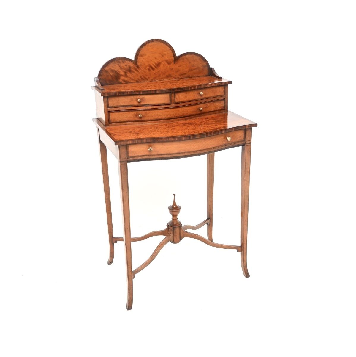Antique George III Inlaid Satin Wood Bonheur Du Jour