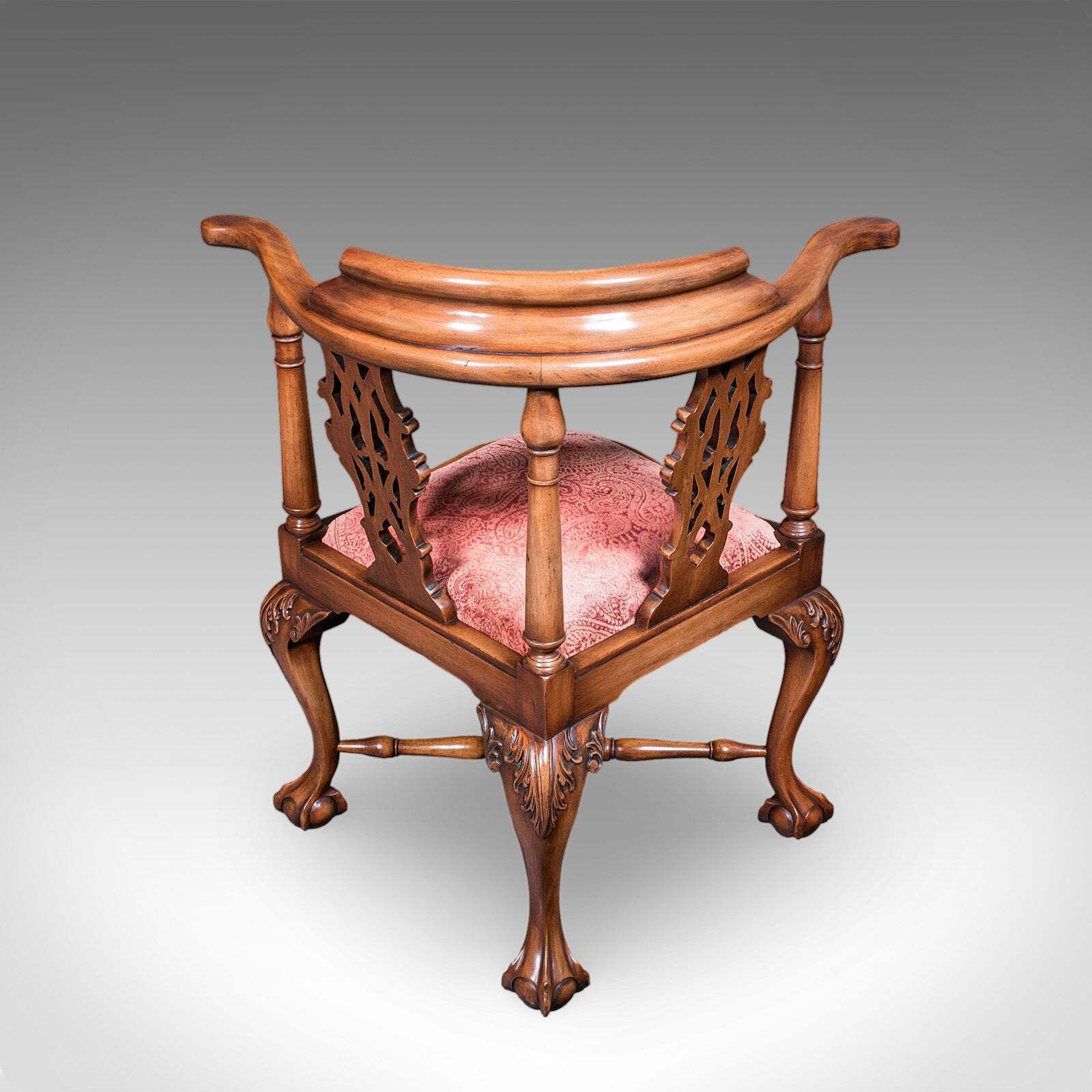Antique Corner Armchair, English, Dressing Seat, Georgian Revival, Edwardian photo Furniture