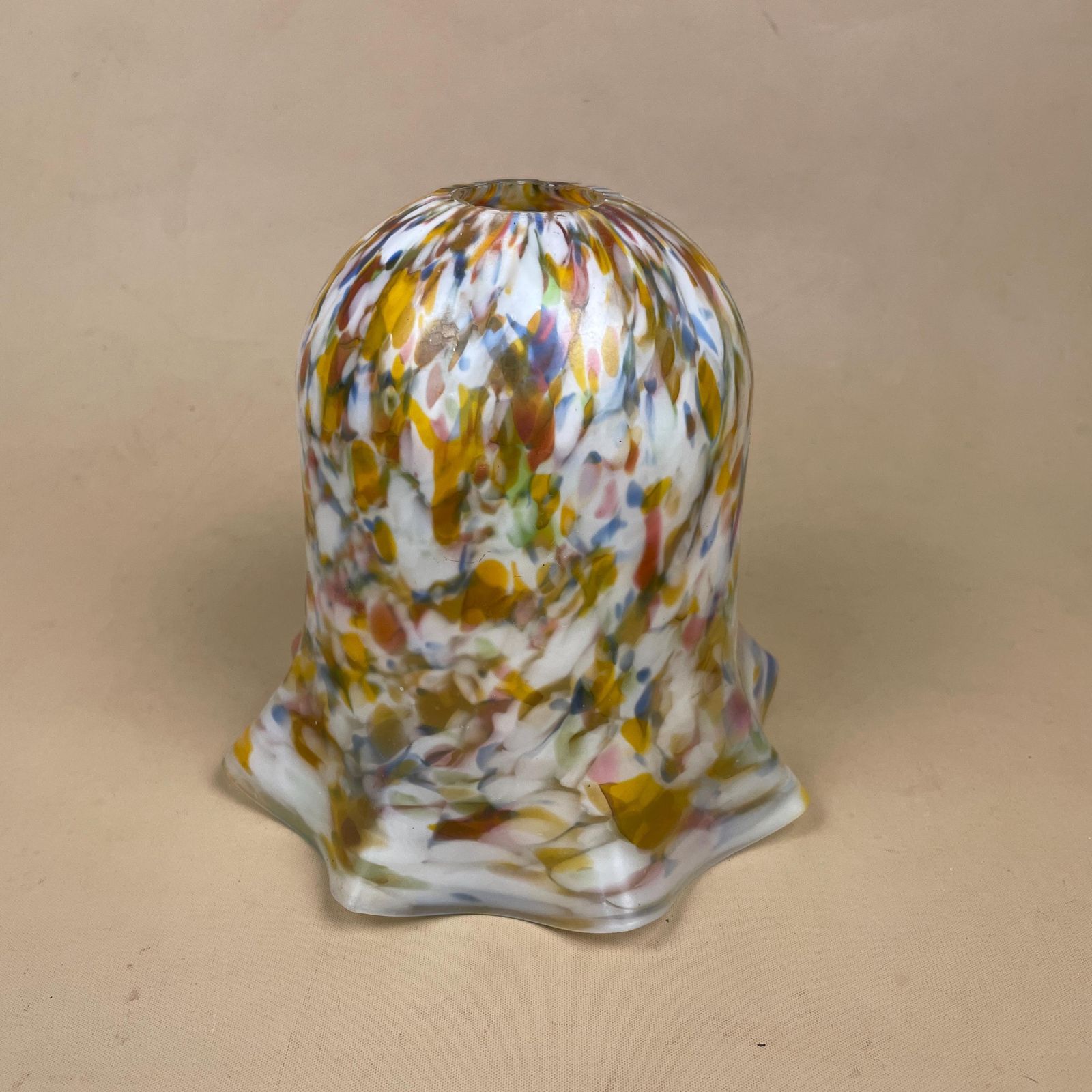 Glass Lamp Shade Multicoloured Speckled Art Glass Tulip Bell Shade Mid Century Modern Murano Style Pendant Light Shade photo Lighting