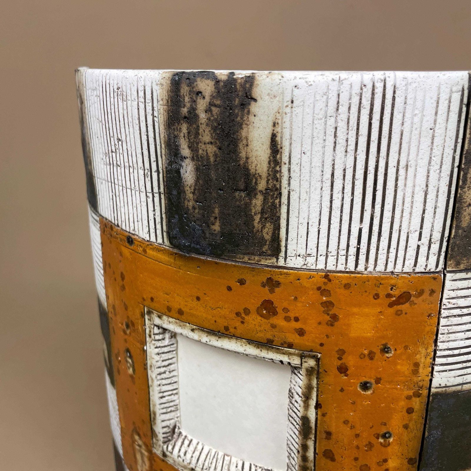 Handmade Ceramic Wall Light African Brutalist Studio Pottery Sconce White Black Mustard Geometric Wall Accent Decor photo buy
