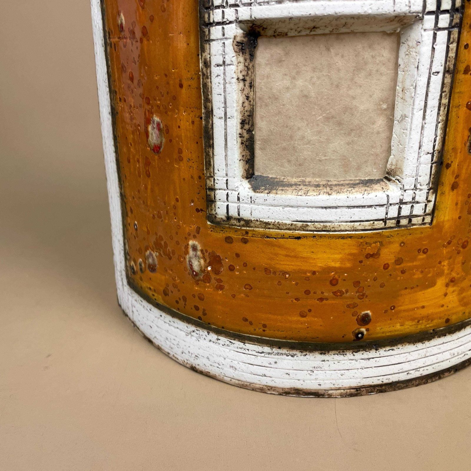 photo vinterior Handmade Ceramic Wall Light Pair African Brutalist Studio Pottery Sconce White Amber Mustard Geometric Wall Accent Decor