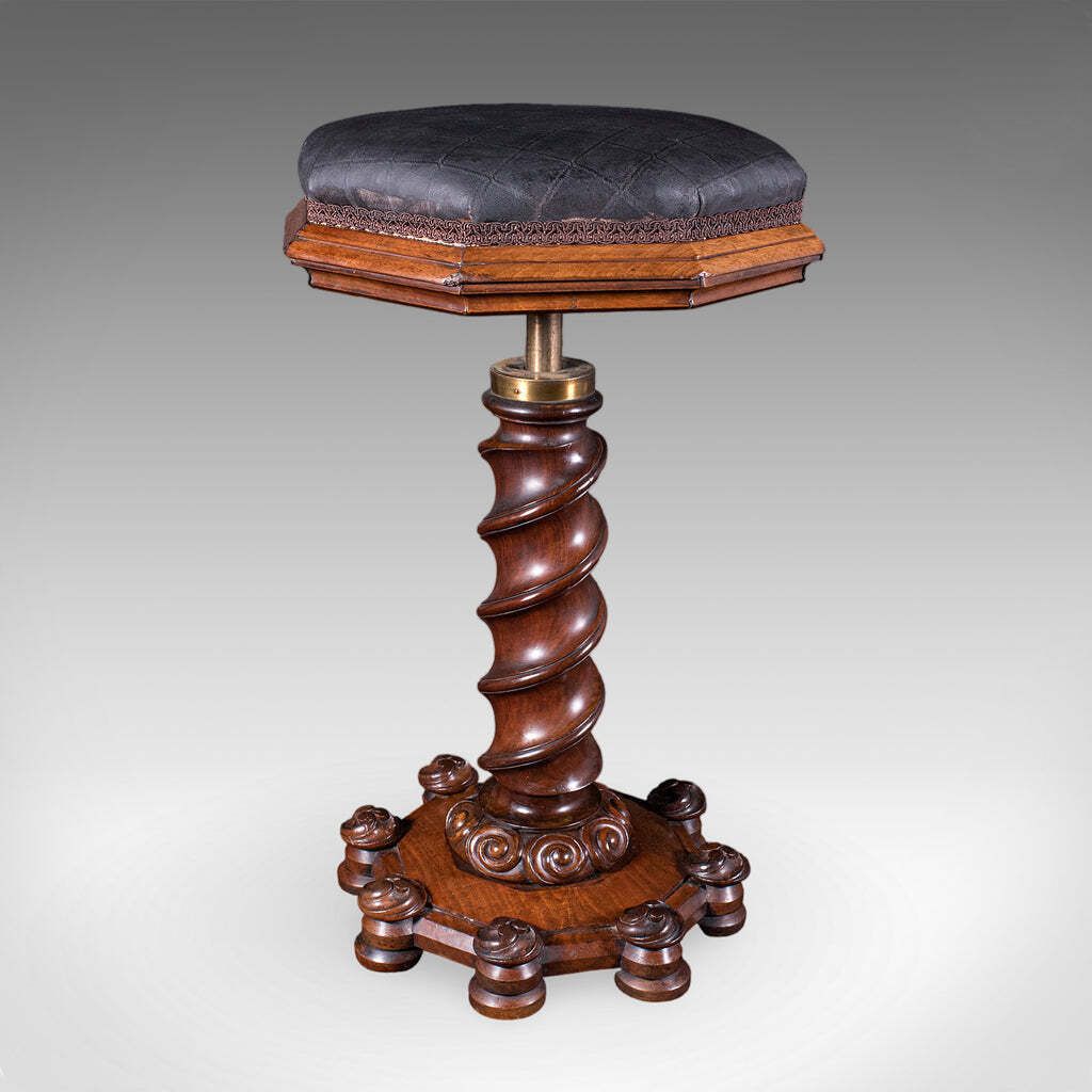 Antique Estate Chapel Organist's Stool, Scottish, Walnut Music Riser, William IV photo furniture