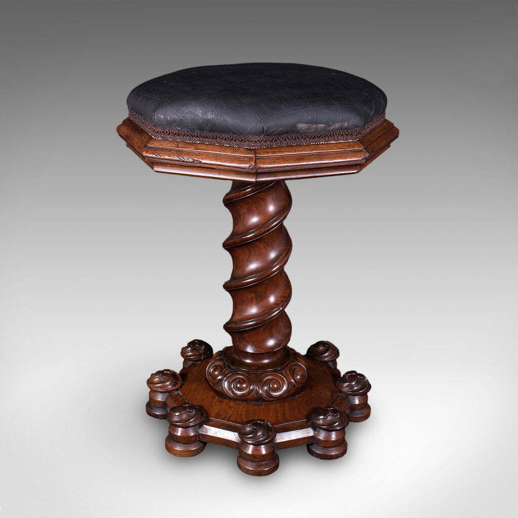 Antique Estate Chapel Organist's Stool, Scottish, Walnut Music Riser, William IV photo for sale