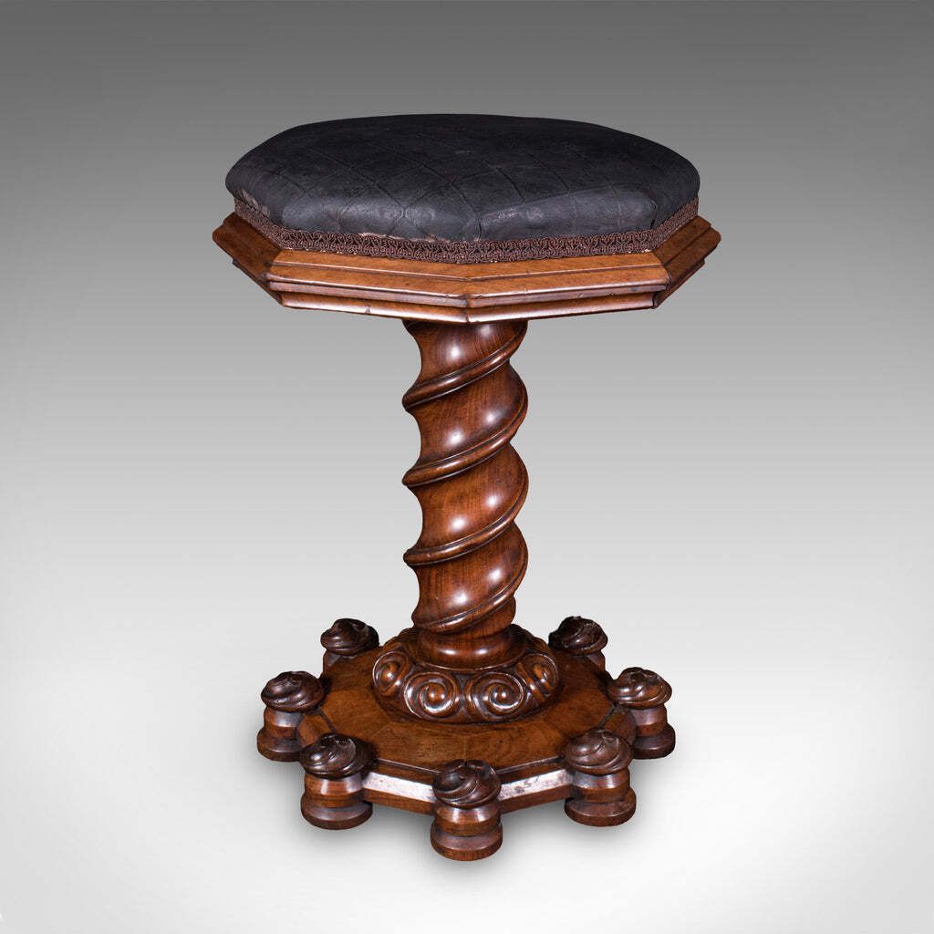 Antique Estate Chapel Organist's Stool, Scottish, Walnut Music Riser, William IV photo vinterior