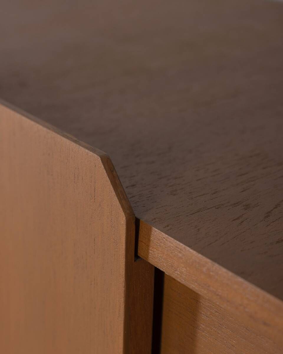 photo vinterior Large Vintage Sideboard From The 1960s In Teak And Bra