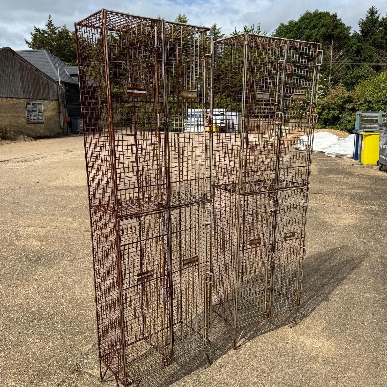Retro Galvanised 1960s Style Bank Open Lockers 4 Sections Priced Per Locker