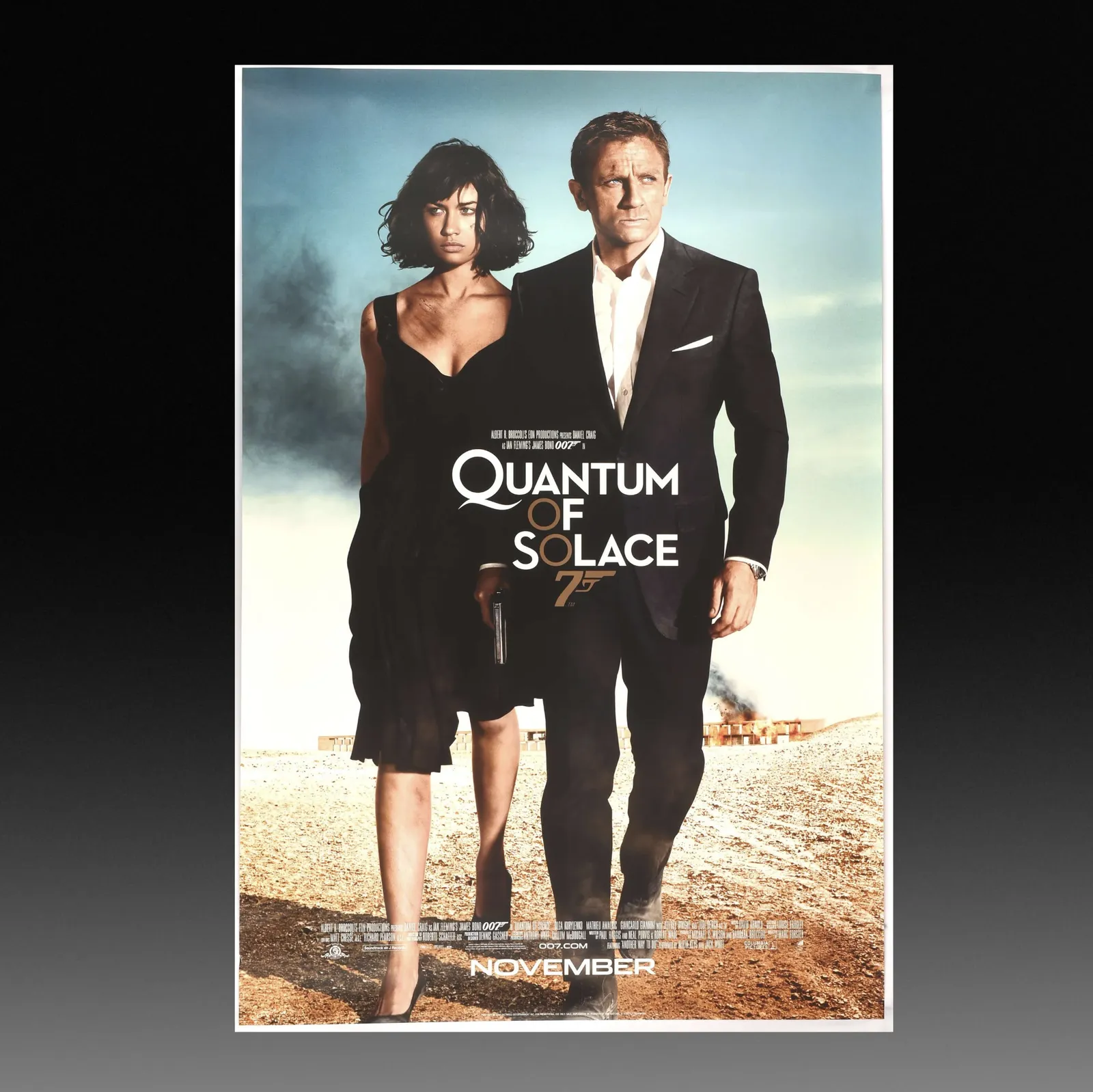 James Bond: Quantum Of Solace (2008), Us Advance One Sheet Movie Poster, Blue Sky Style, Double Sided, Unfolded