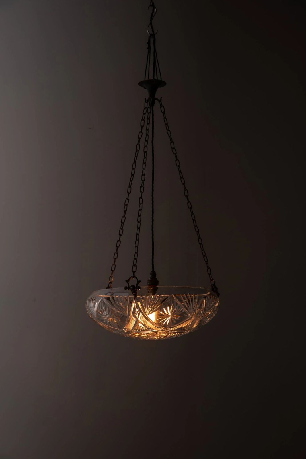 Art Deco Cut Glass Plafonnier Pendant Light photo buy