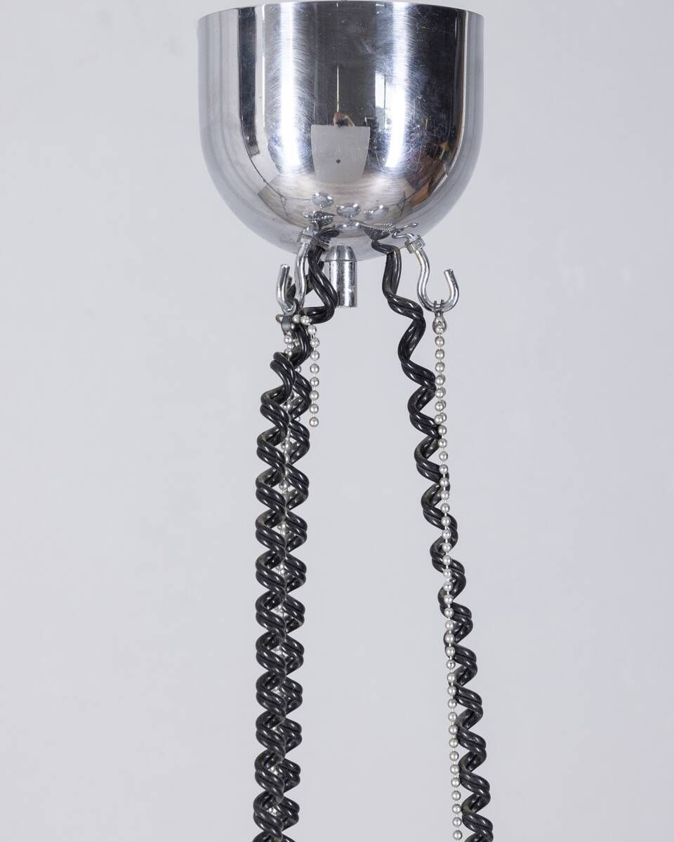 Vintage 1970s Chrome Plated Chandelier Designed By Goffredo Reggiani photo vintage