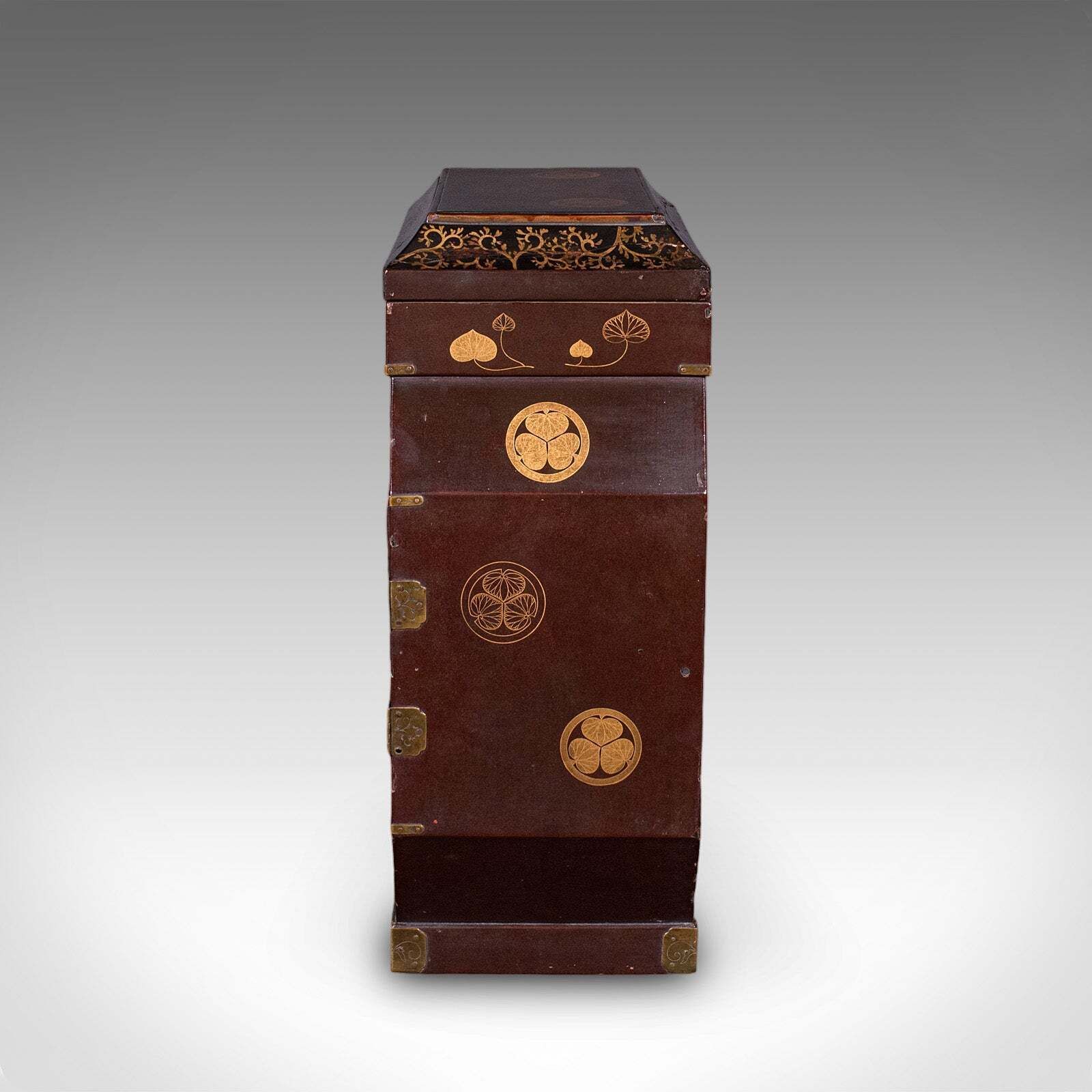 Antique Meiji Table Box, Japanese, Lacquered, Loose Leaf Tea Case, Victorian photo vintage