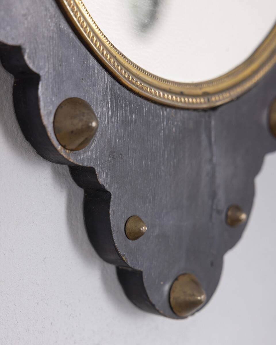 Antique Italian Design Wood And Bronze Wall Mirror photo buy