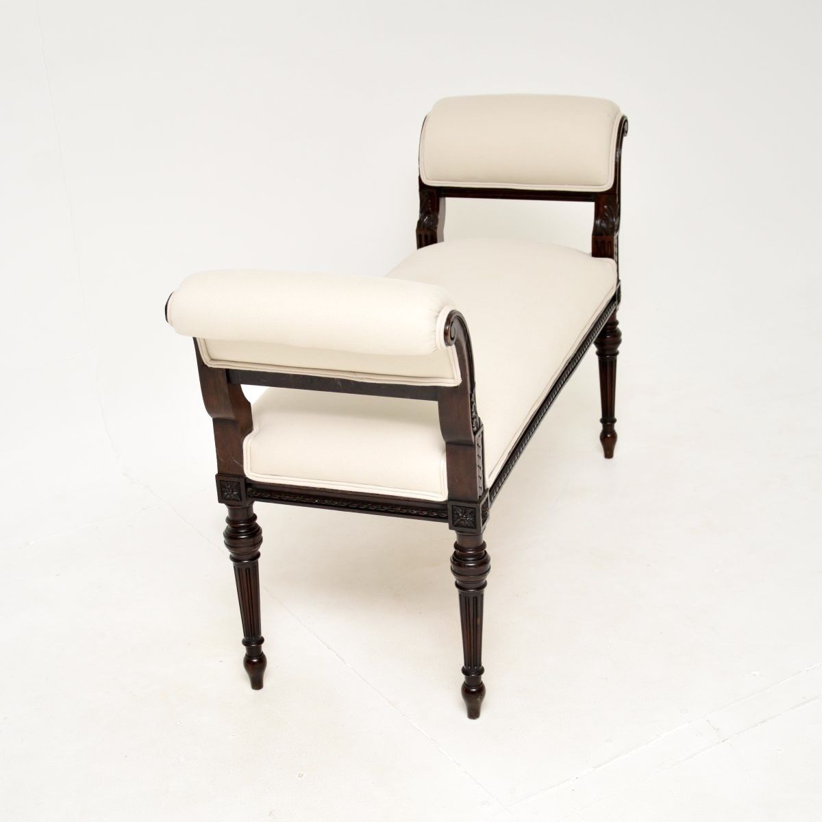 photo furniture Antique Victorian Carved Mahogany Bench / Stool By Waring And Gillows