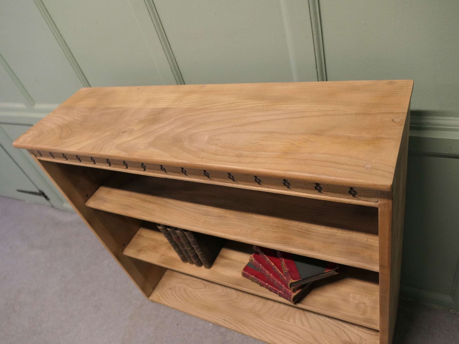 A Good Mid Century Elm Open Front Bookcase This Is A Good Quality Elm Open Book Shelf photo furniture