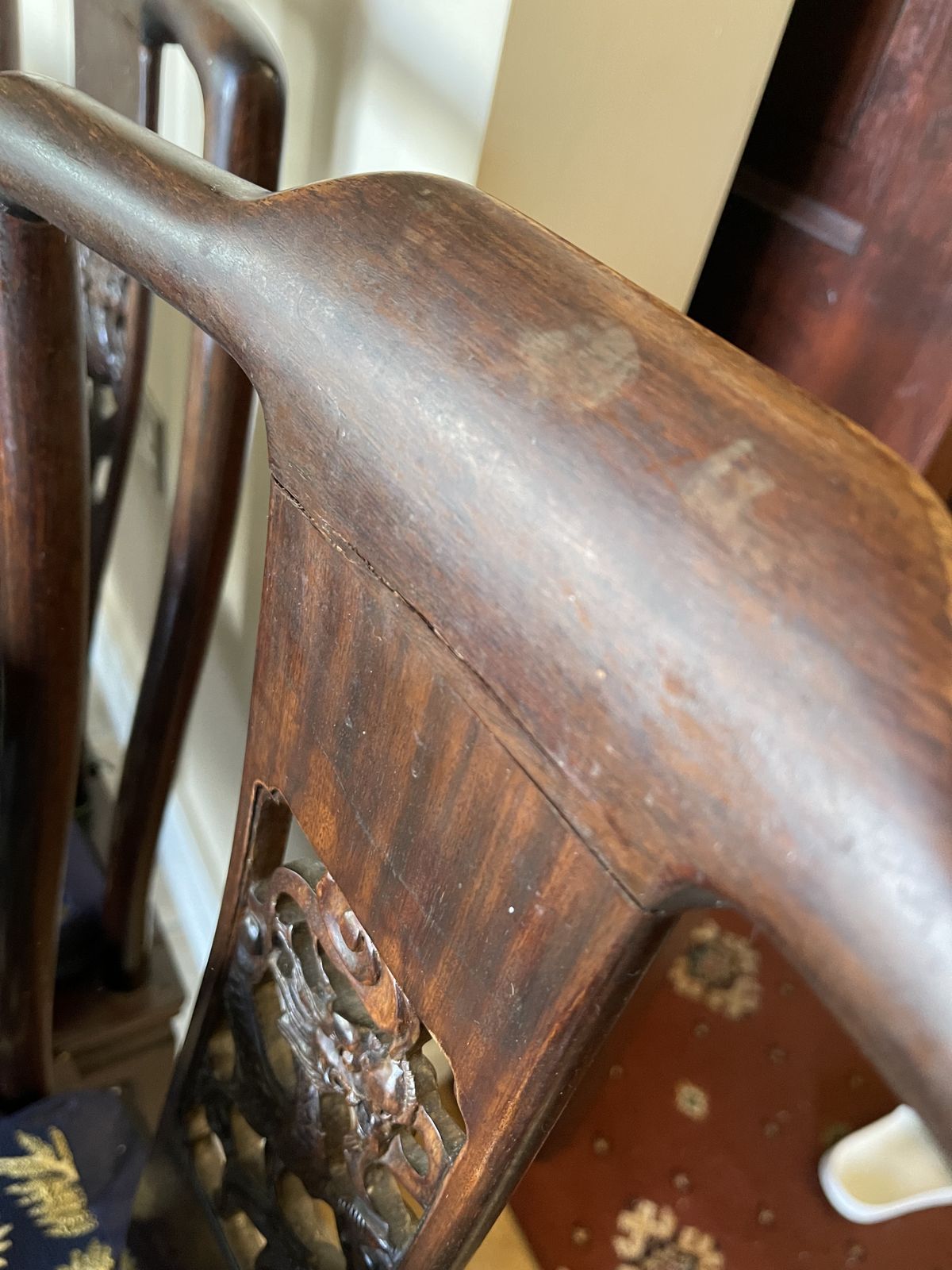 Extendable Antique Asian Dining Table With 8 Chairs photo buy
