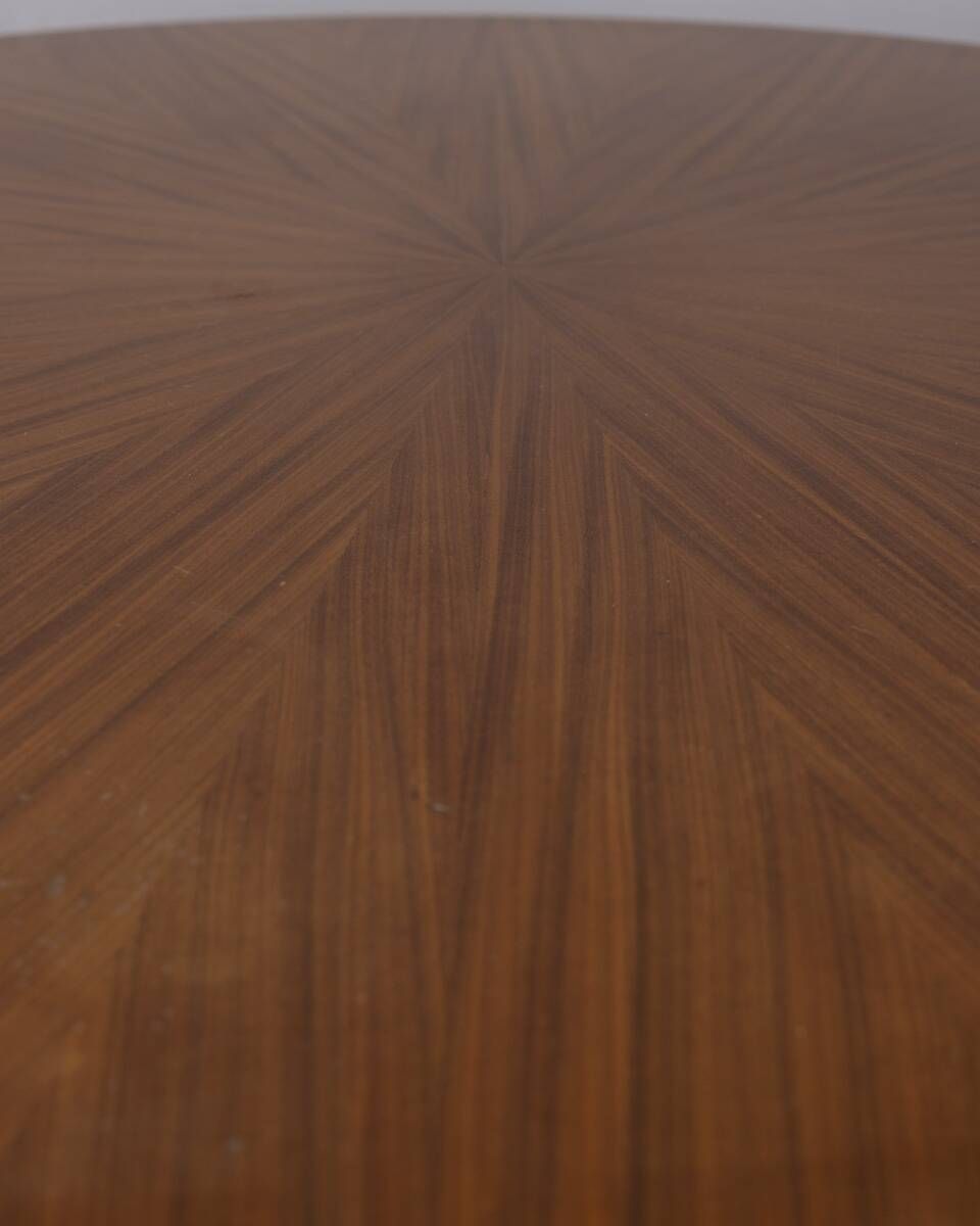 Vintage Wooden Round Table From 1960s Designed By Carlo Ratti For Lissoni photo Furniture