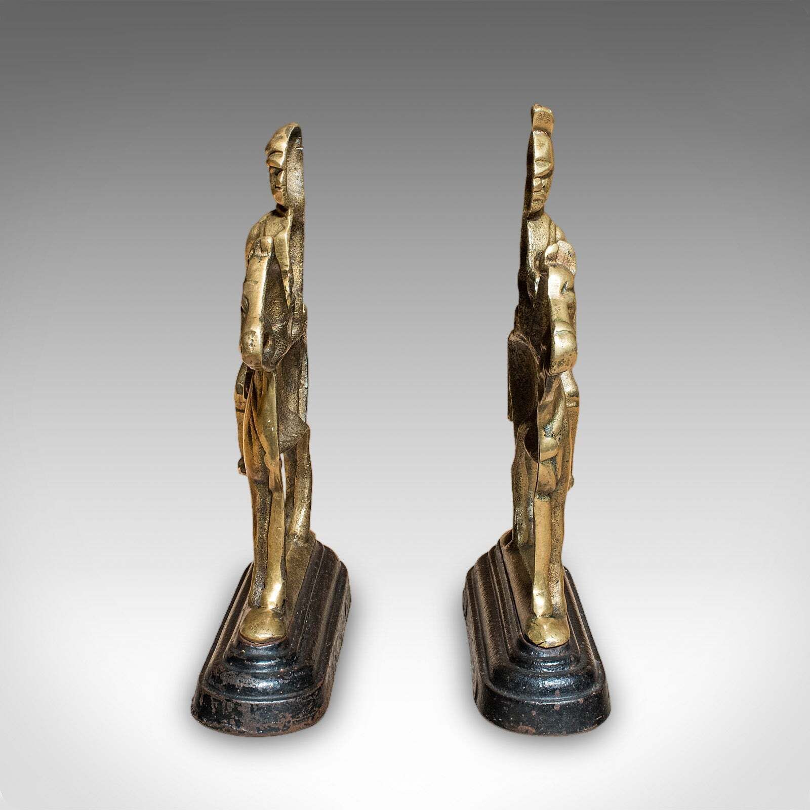Pair Of Antique Mounted Horse Rider Bookends, English, Book Rests, Victorian photo 993.0