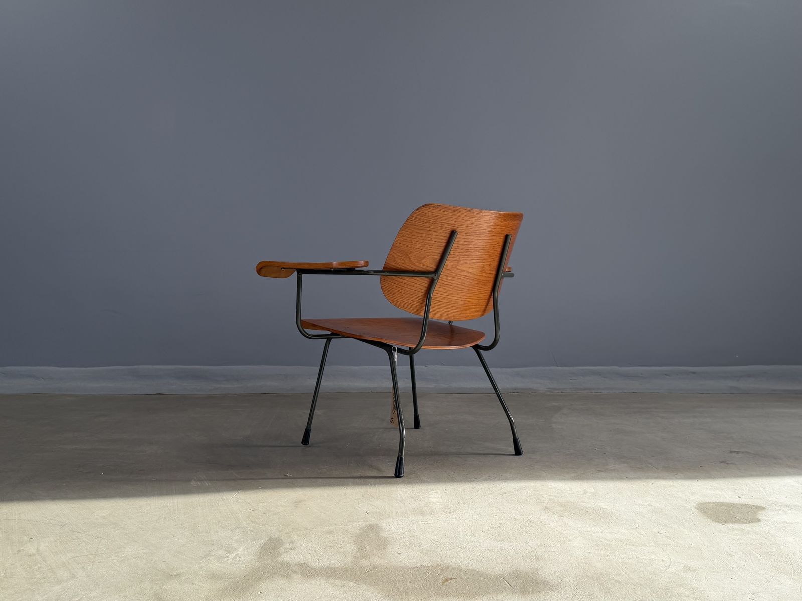 Rare Dutch Modernist Armchair Attributed To Tjerk Reijenga | Bent Plywood & Steel | C.1960s photo vinterior