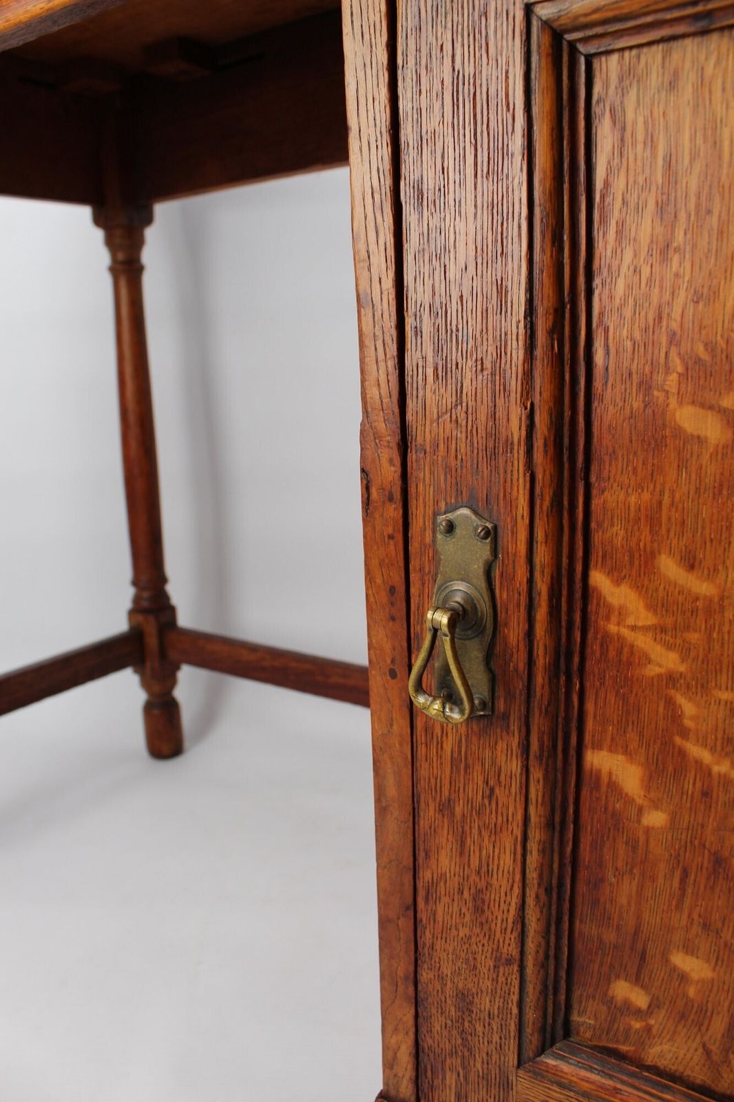 Slim Edwardian Oak Desk, 1910s photo buy