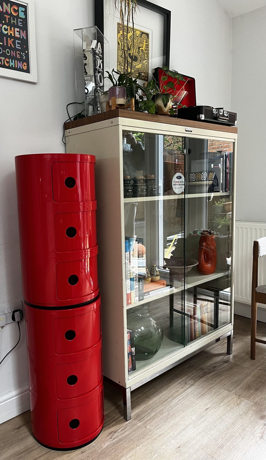 250.0 2 4967 Mcm Kartell Componibili 3 Tier Red Storage Bedside Units By Anna Castelli photo