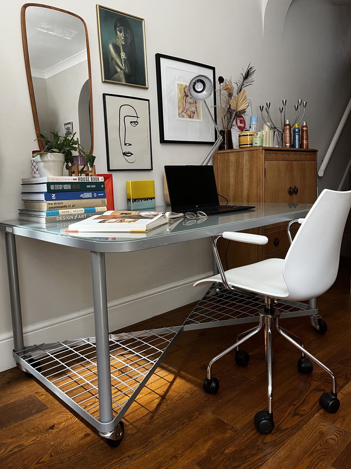 Vintage 1990’s Steel & Glass Ikea Moment Desk Designed By Neils Gammelgaard photo 260.0