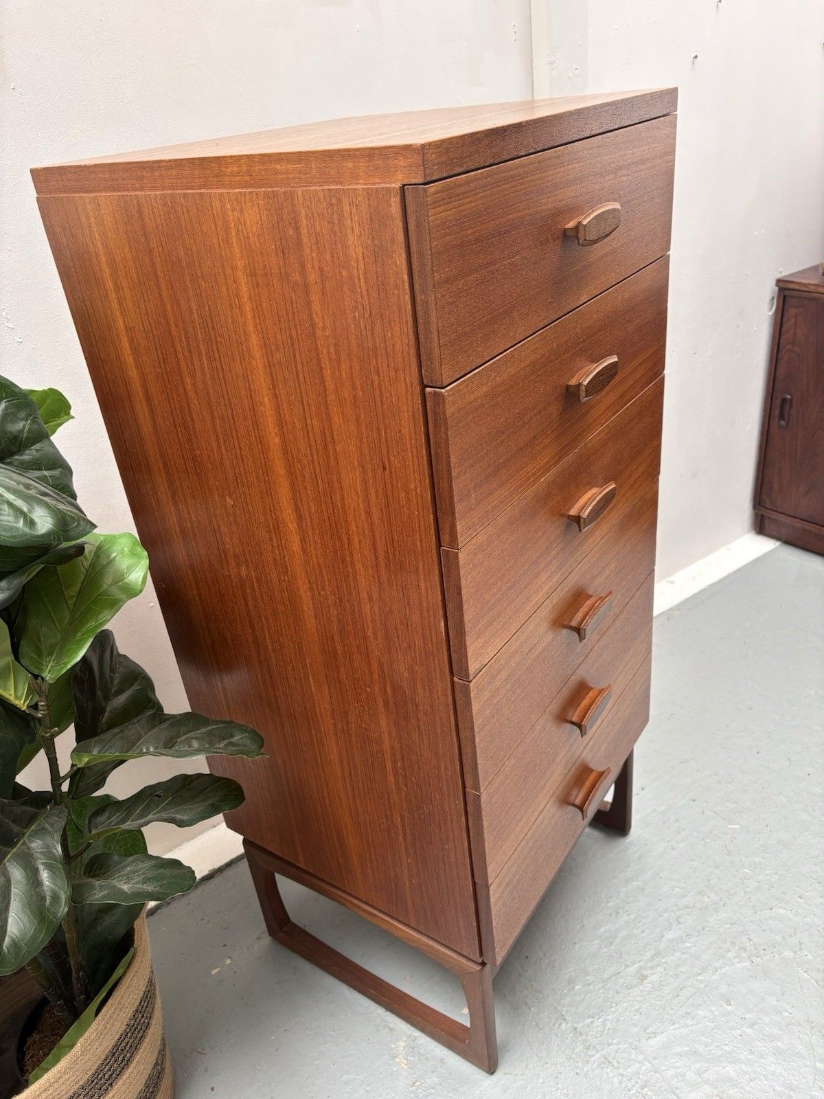 Furniture Mcm G Plan Quadrille Teak Tallboy Chest Of 6 Drawers photo