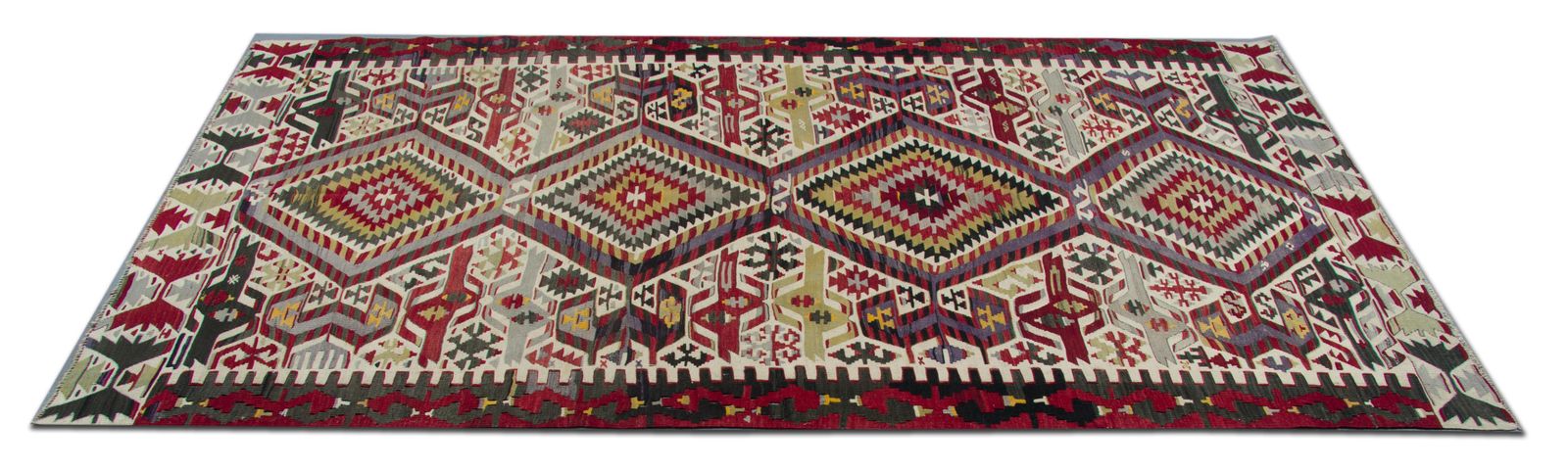 Tapis kilim turcs, tapis d'époque, tapis géométriques faits main photo for sale
