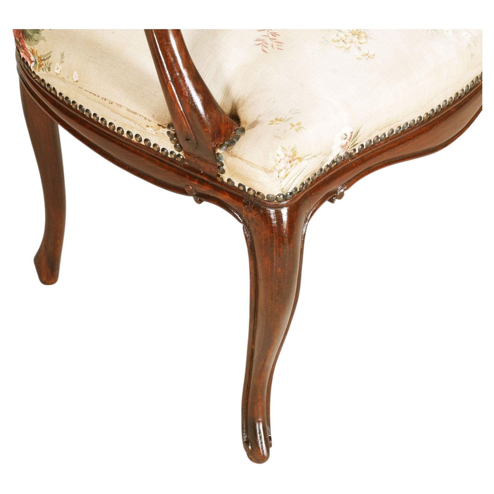 Belangrijk paar Venetiaanse walnoten fauteuils uit adellijk verblijf, Veneto, Italië photo 4600.0