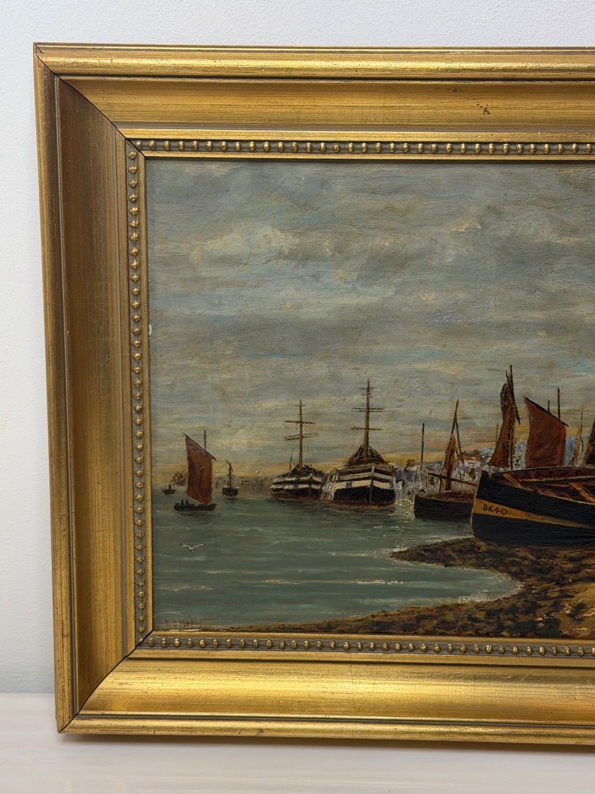 Victorian Oil Painting North Shields Harbour The Old Low Light In The Manner Of Bernard Benedict Hemy photo vinterior