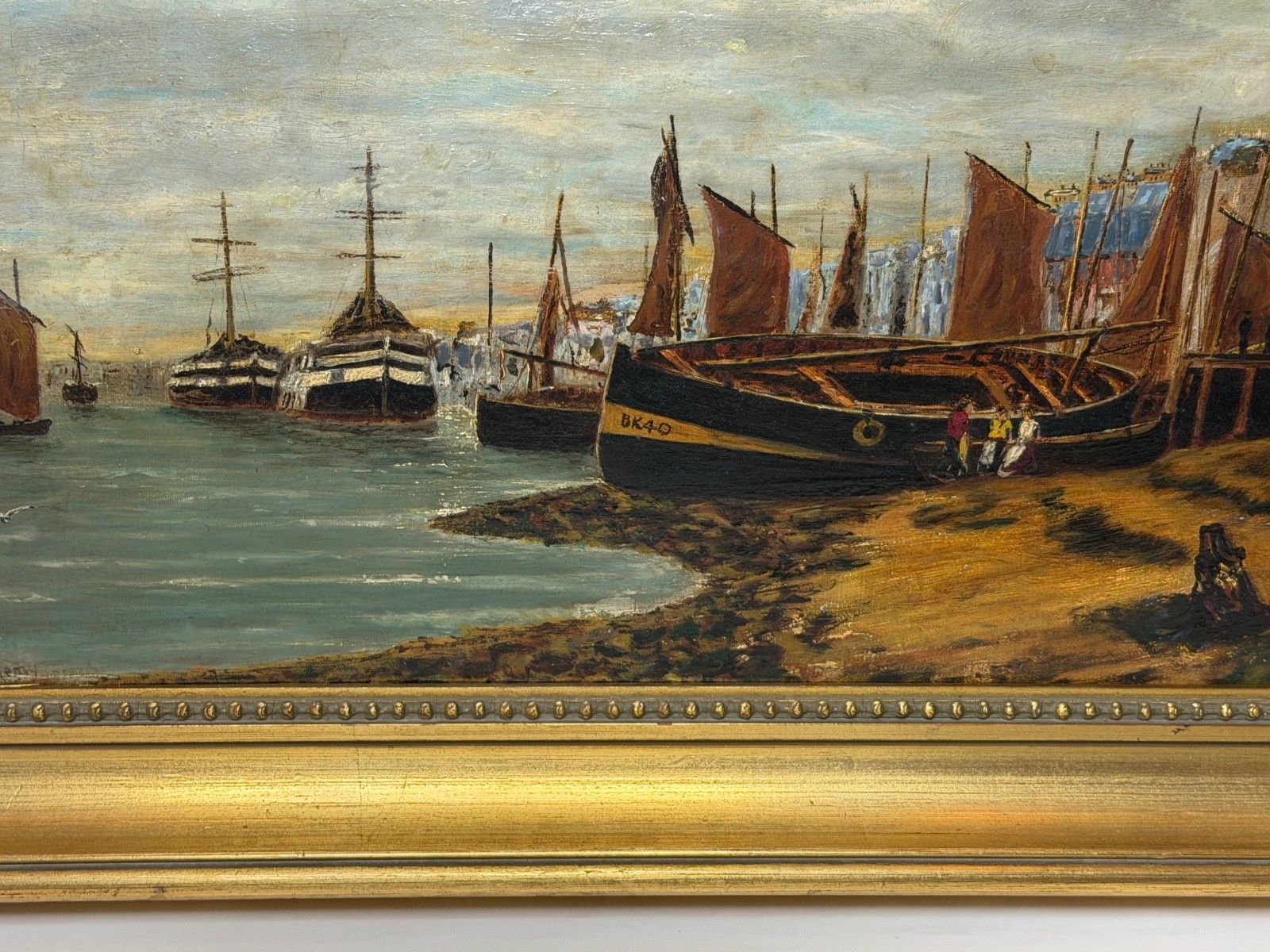 Victorian Oil Painting North Shields Harbour The Old Low Light In The Manner Of Bernard Benedict Hemy photo buy