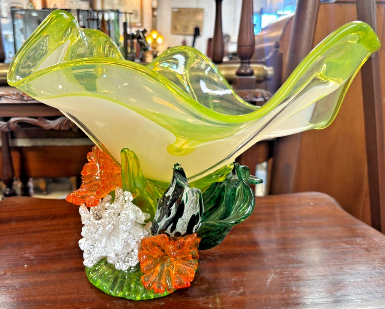 Stunning 2003 Tina Cooper Great Barrier Reef Collection Art Glass Vase/ Bowl photo 195.0