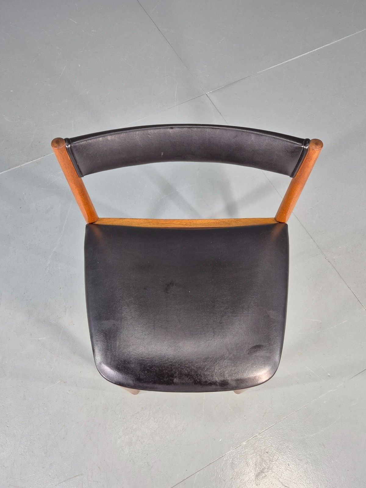 Vintage McIntosh Single Dining Chair Teak Vinyl Roundette Model Retro Eb12180 photo for sale