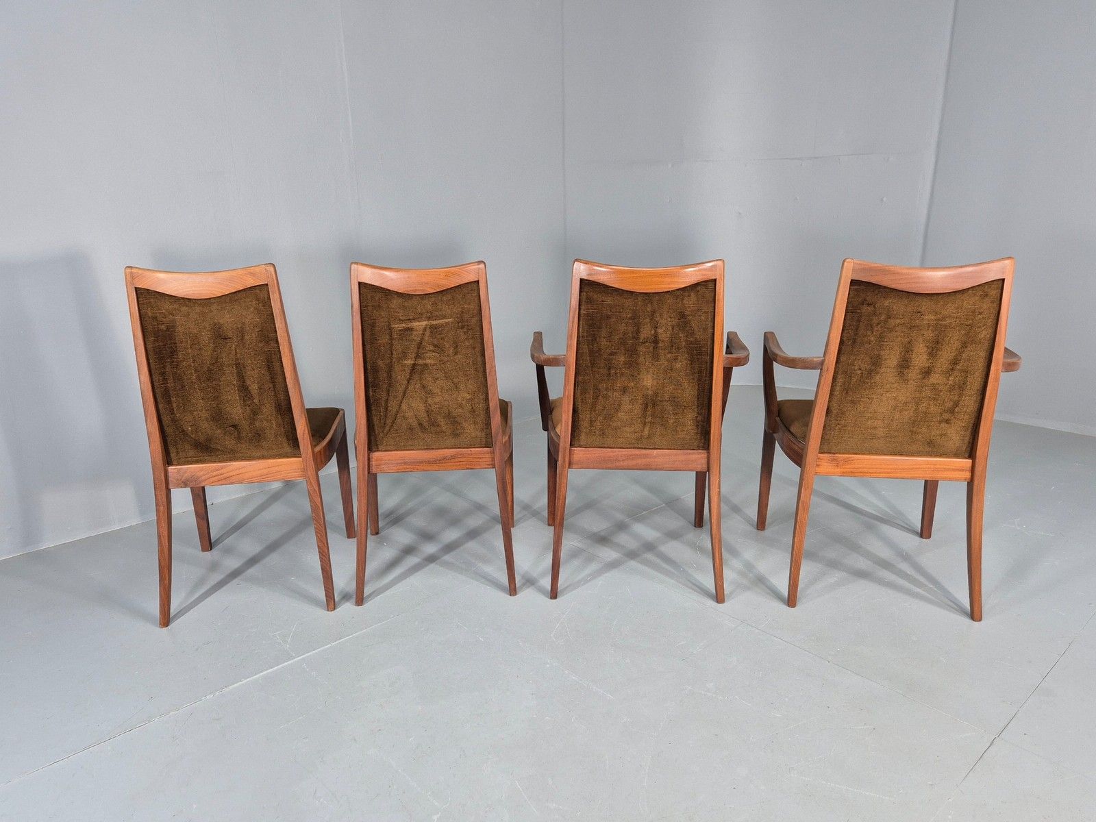 photo furniture 4 Vintage G Plan Dining Chairs Teak Frame Brown Dralon 70s Retro Fresco Eb12185