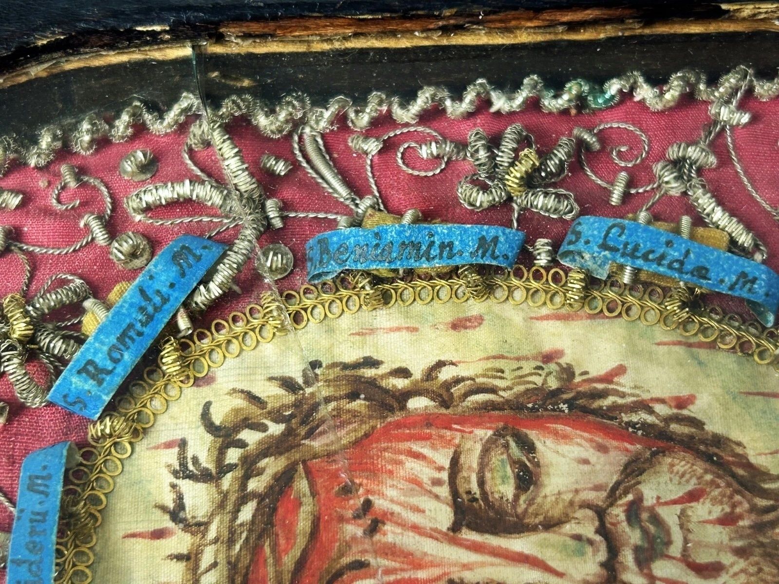 Early 1700s Multi Relic Catholic Reliquary | Named Saints & Martyrs | Ecclesiastical Devotional Art photo buy