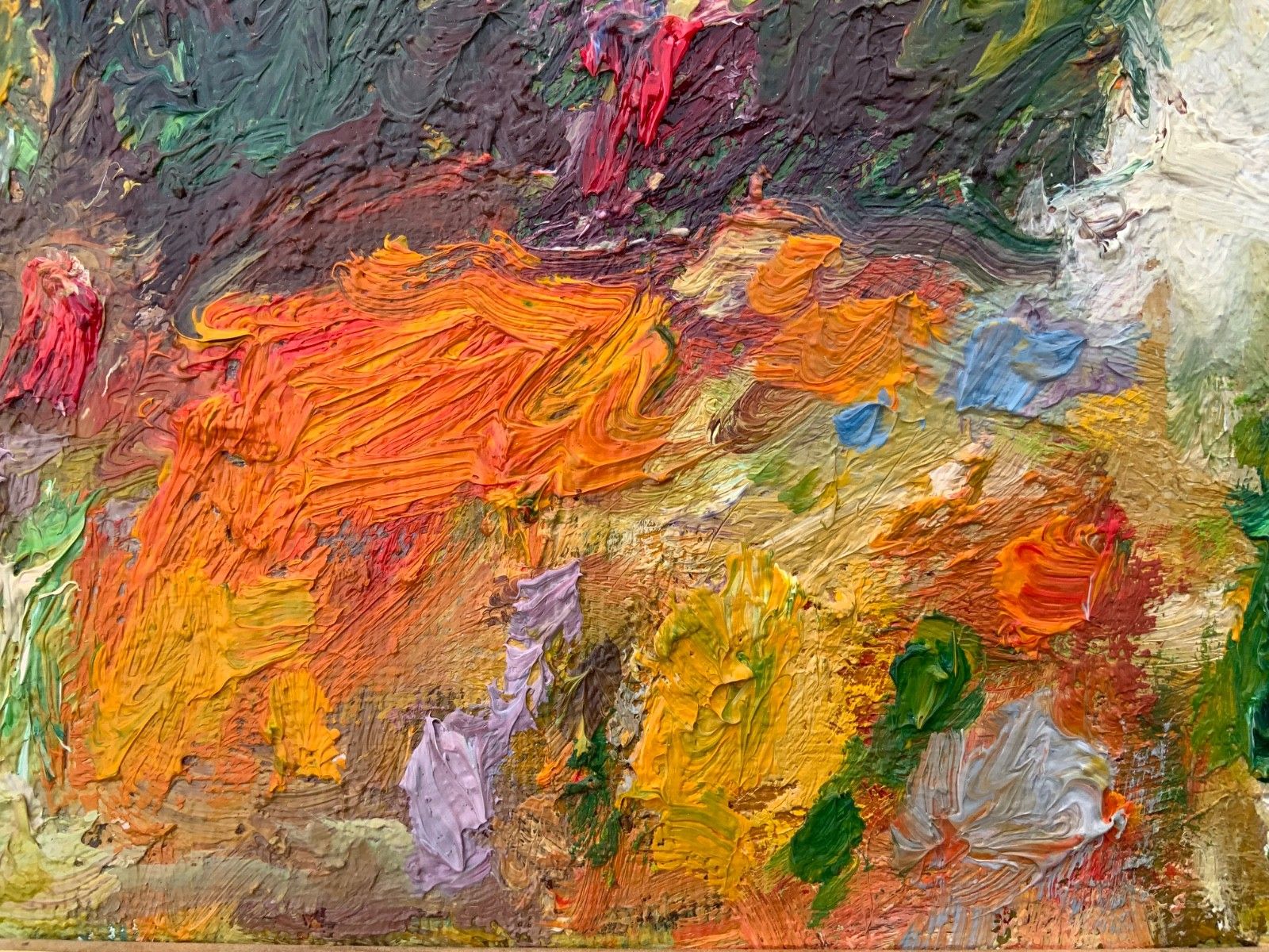 Vintage Original Expressionist Oil On Canvas By A. Eres, 1977 photo vinterior