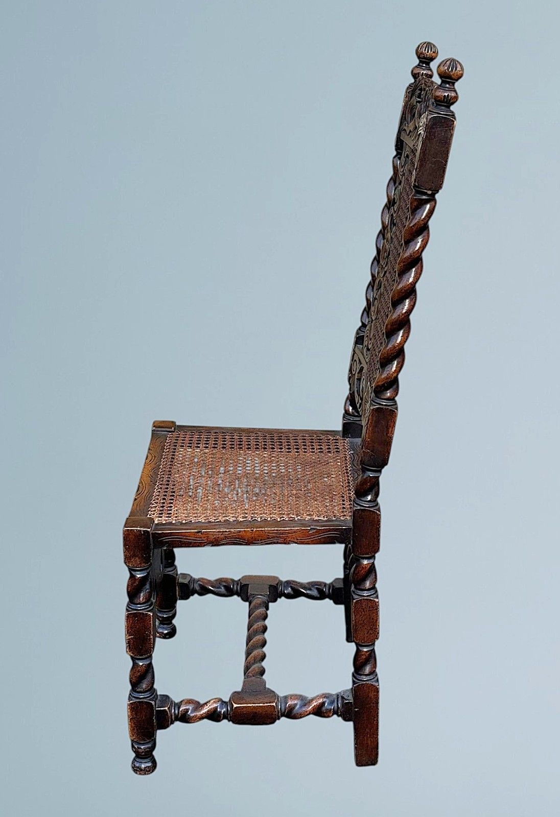 photo for sale Antique Carved Walnut Jacobean Style Chair