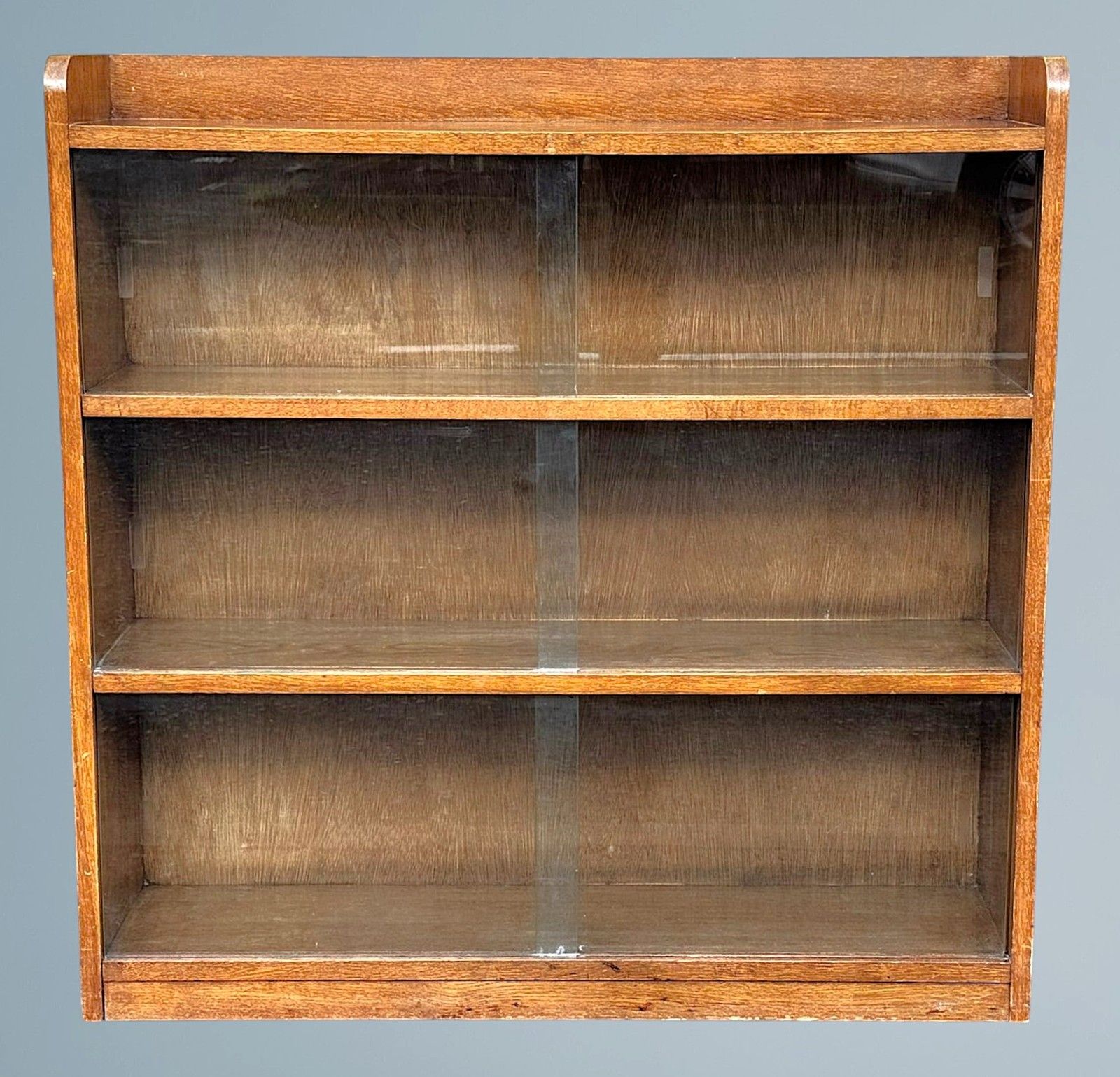 Antique Oak Sliding Door Bookcase photo furniture