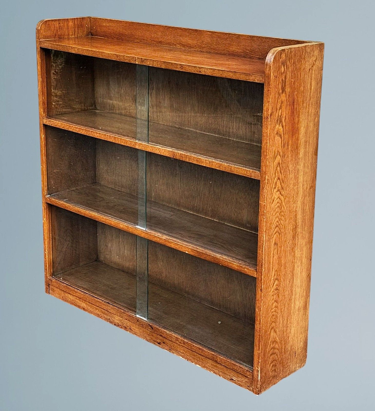 Antique Oak Sliding Door Bookcase photo Furniture