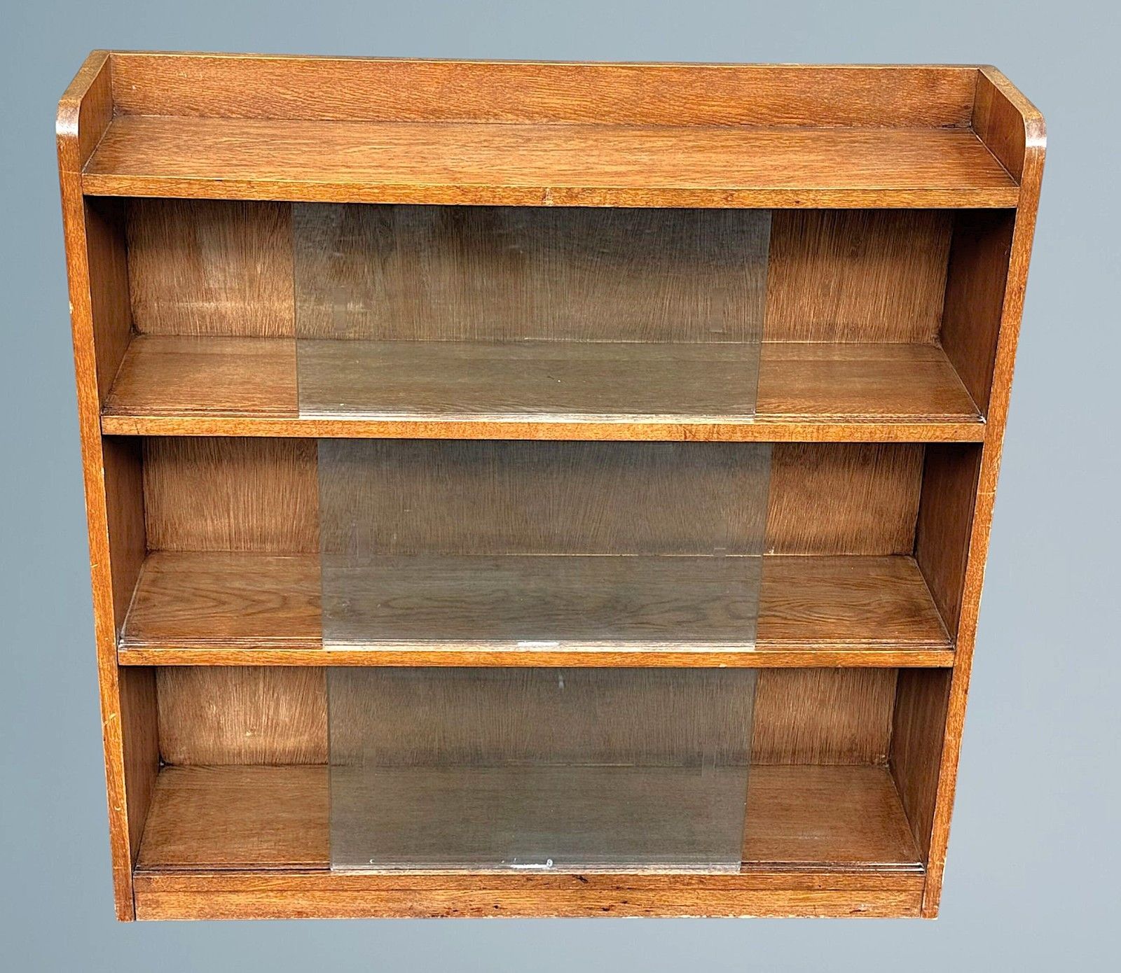 Antique Oak Sliding Door Bookcase photo vinterior
