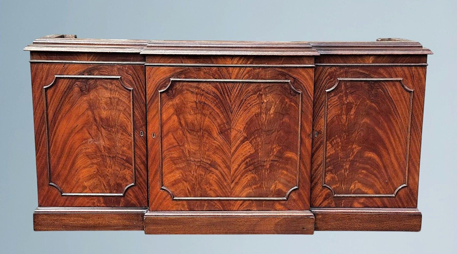 photo for sale Mahogany Three Door Breakfront Bookcase