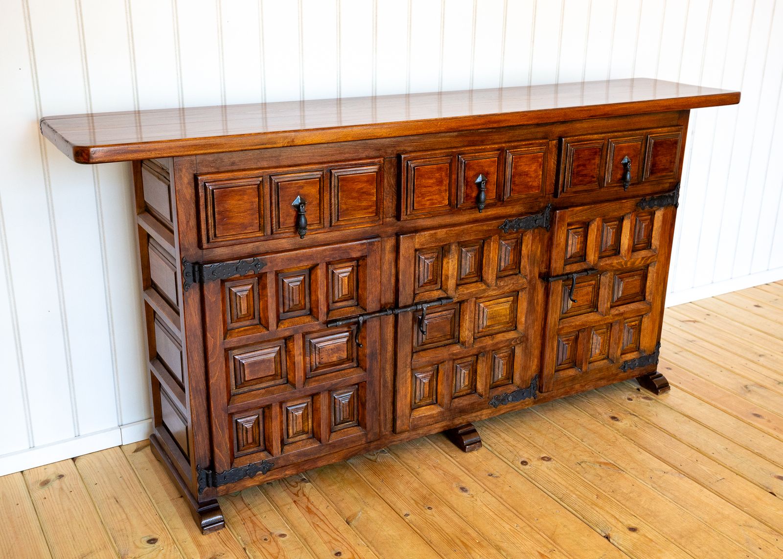 Spanish Sideboard Credenza Navarro Argudo Baroque Tuscan Mid Century Walnut Iron Brutalist Geometric Catalan photo furniture