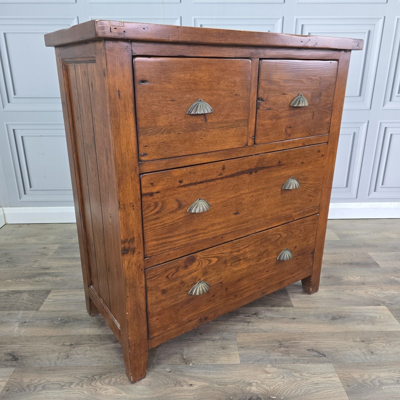 Rustic Chest Of Drawers Solid Wooden Irish Coast Reclaimed Pine Tallboy photo furniture