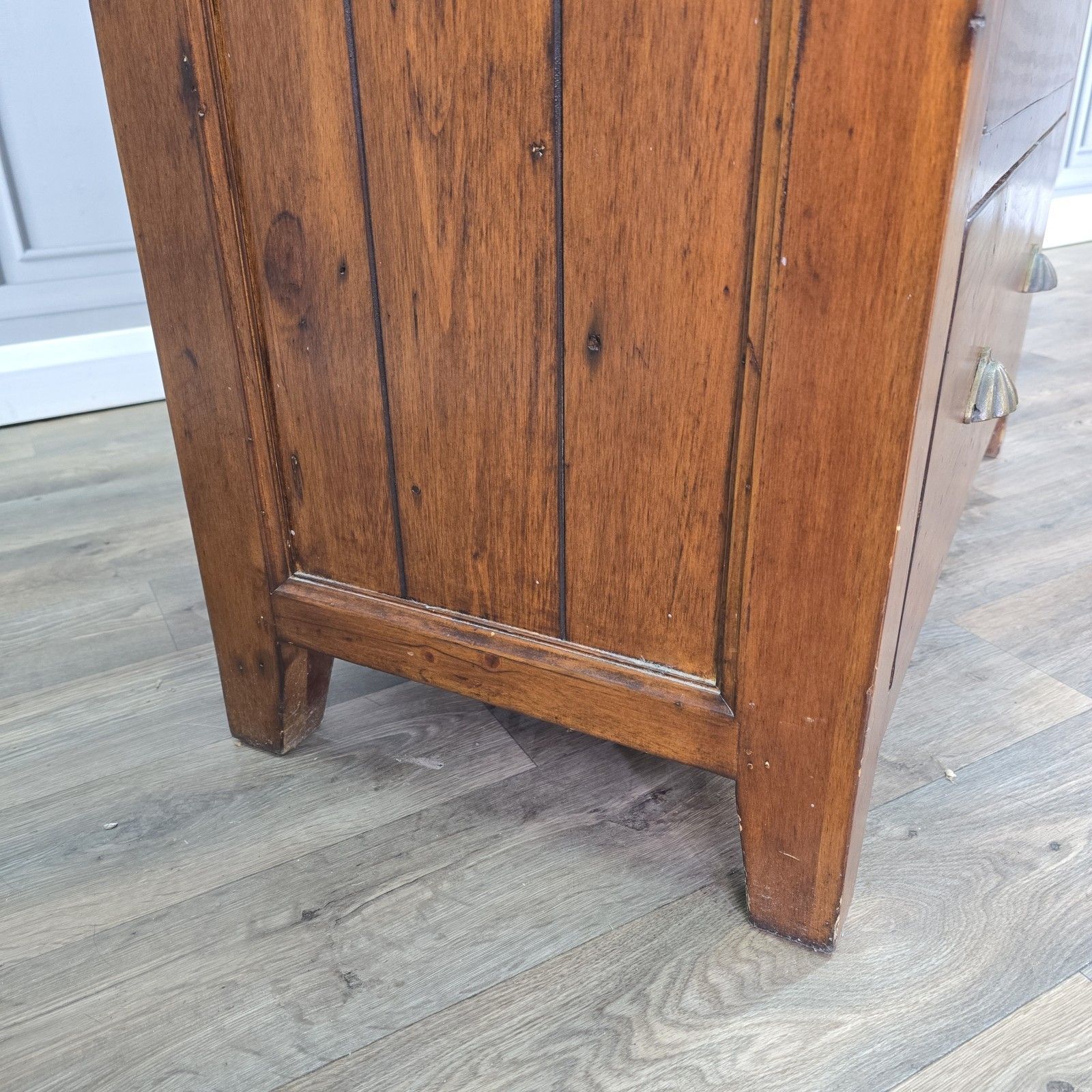 Rustic Chest Of Drawers Solid Wooden Irish Coast Reclaimed Pine Tallboy photo vintage