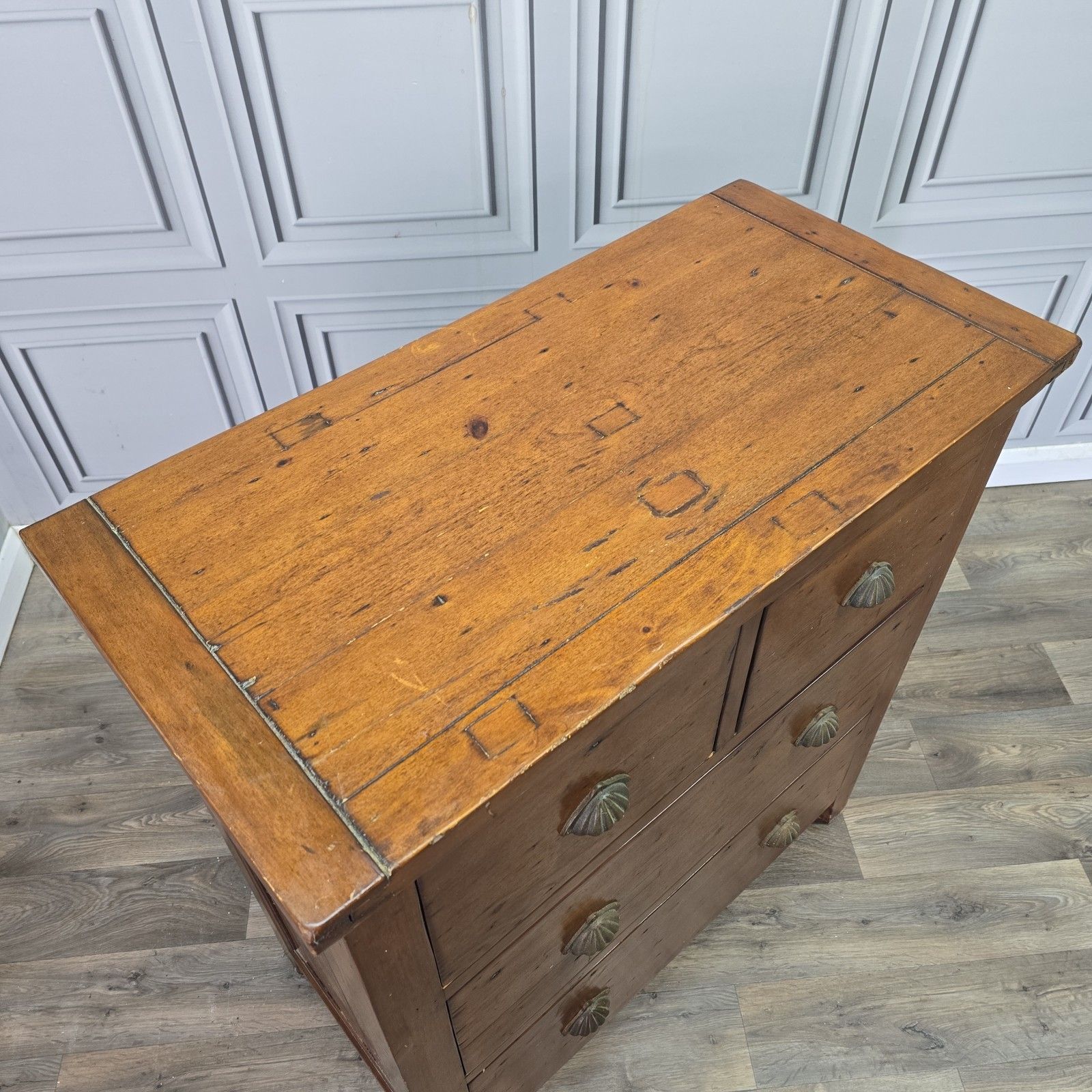 Rustic Chest Of Drawers Solid Wooden Irish Coast Reclaimed Pine Tallboy photo for sale