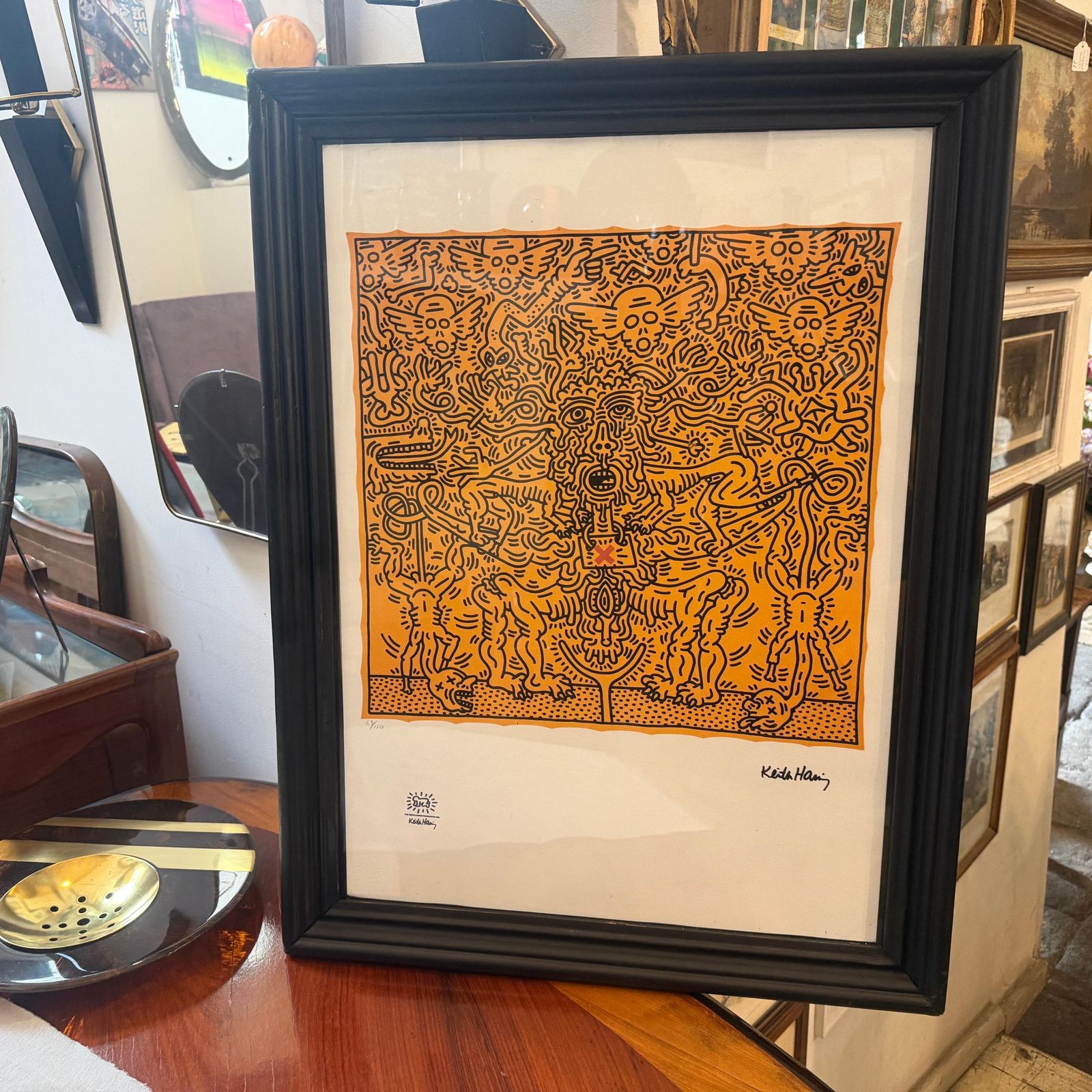 21st Century Keith Haring Pop Art Framed 63/150 Untitled Lithography photo vinterior