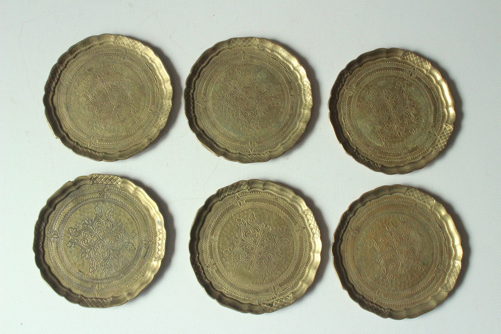 6 Design Massief Messing Onderzetters Als Set Vintage Uit De Jaren 60 photo Woonaccessoires