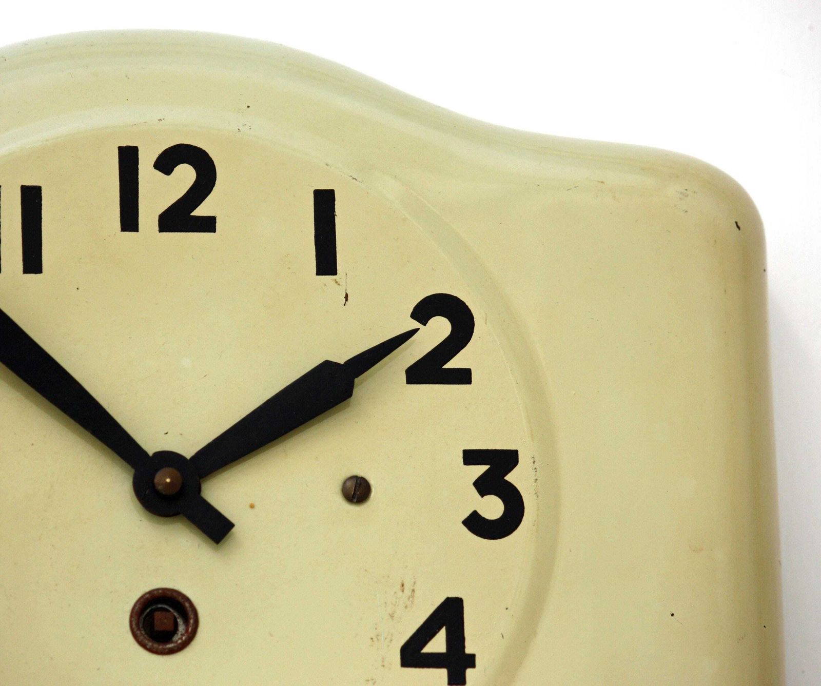 Vintage French Wall Clock   27cm Tin Metal Retro Shabby Chic Art Deco Clock Toleware Gift Off The Wall Clocks photo for sale